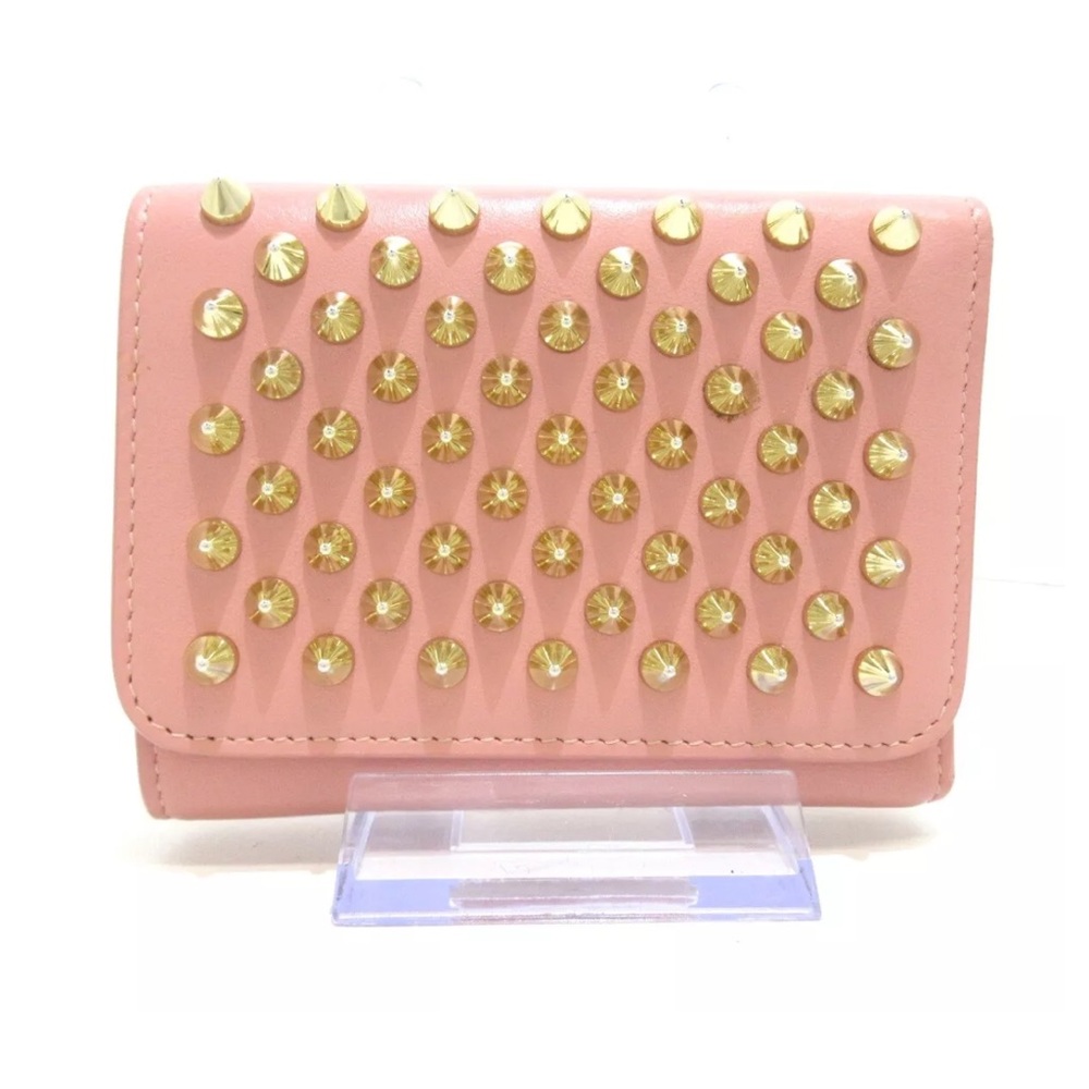 EUC Christian Louboutin Pink Marcorn Spike Wallet
